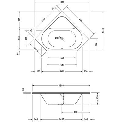 Duravit D-Code Cadă - 1400x1400mm, Alb, Dublu Spate Duravit D-Code Cadă - 1400x1400mm, Alb, Dublu Spate