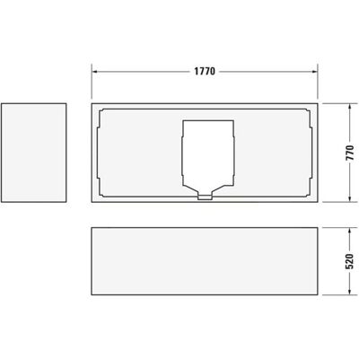 Duravit D-Code Badewannenträger - Weiß - Rechteckig - 1770x770x520 mm Duravit D-Code Badewannenträger - Weiß - Rechteckig - 1770x770x520 mm