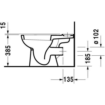 Toilette Duravit D-code - Siège doux-close, 3L, Blanc Toilette Duravit D-code - Siège doux-close, 3L, Blanc