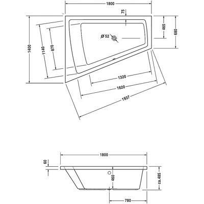 Duravit Model 700216 - Cada rectangular, Alb, Încastrată Duravit Model 700216 - Cada rectangular, Alb, Încastrată
