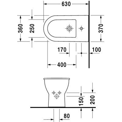 Duravit Darling Nouveau Bidet - Weiß - Bodenstehend, 370x630mm, Mit Hahnloch, Hygienische Oberfläche Duravit Darling Nouveau Bidet - Weiß - Bodenstehend, 370x630mm, Mit Hahnloch, Hygienische Oberfläche