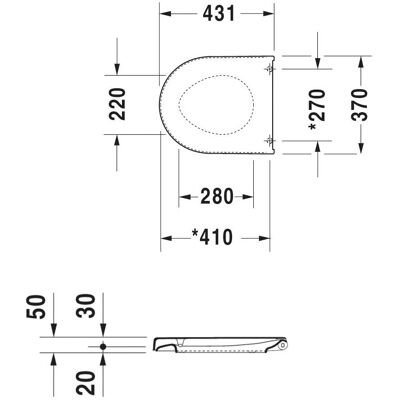 Duravit Toiletbræt Hvid - SoftClose, Topmontering, Model 0069890000 Duravit Toiletbræt Hvid - SoftClose, Topmontering, Model 0069890000
