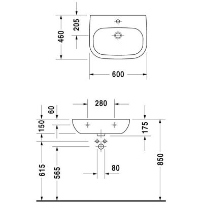 Duravit D-code mit Waschbecken - Waschbecken Duravit D-code mit Waschbecken - Waschbecken