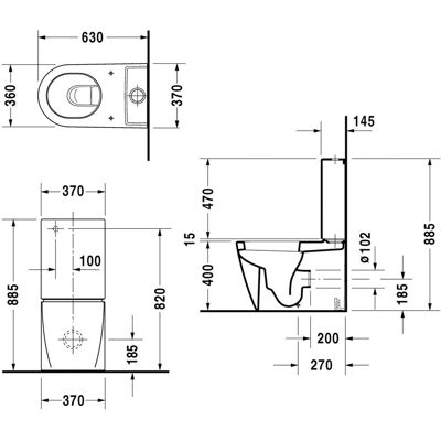 Duravit Starck 2 WC - Hochglanz Weiß - 4,5L - Oval, Bodenmontage Duravit Starck 2 WC - Hochglanz Weiß - 4,5L - Oval, Bodenmontage