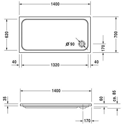 Duravit D-Code Vedere de duș dreptunghiulară - Accesorii pentru baie și duș Duravit D-Code Vedere de duș dreptunghiulară - Accesorii pentru baie și duș
