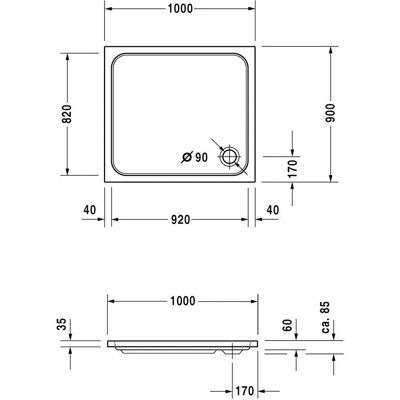 Duravit D-Code Rechteck-Duschwanne - Weiß - 720107000000001 Duravit D-Code Rechteck-Duschwanne - Weiß - 720107000000001