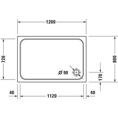 Duravit D-Code Vamă de duș dreptunghiulară - Albă - 1200x800 mm Duravit D-Code Vamă de duș dreptunghiulară - Albă - 1200x800 mm