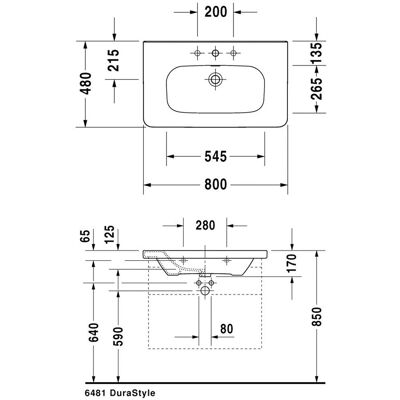 Chiuvetă Duravit DuraStyle pentru perete - 800mm, Alb Chiuvetă Duravit DuraStyle pentru perete - 800mm, Alb