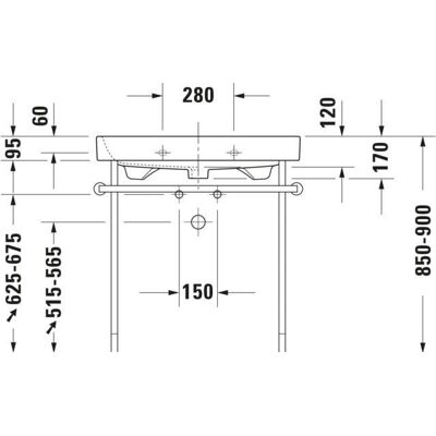 Duravit Weiß Hochglanz Waschtisch mit Überlauf - 80cm Duravit Weiß Hochglanz Waschtisch mit Überlauf - 80cm