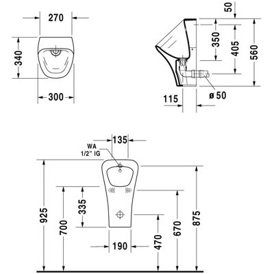 DURAVIT Durastyle Urinal - Ohne Fliege, Weiß DURAVIT Durastyle Urinal - Ohne Fliege, Weiß