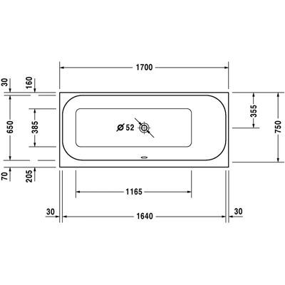 Duravit Modell 700313 - Rechteckbadewanne, rechts Rückenschräge, 180L Duravit Modell 700313 - Rechteckbadewanne, rechts Rückenschräge, 180L