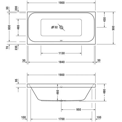 Duravit Modell 700315 - Rechteckbadewanne mit zwei Rückenlehnen Duravit Modell 700315 - Rechteckbadewanne mit zwei Rückenlehnen