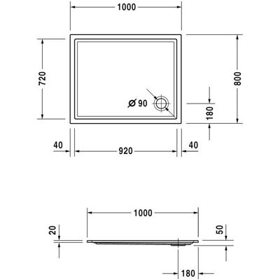 Duravit Starck Slimline - Receveur de douche rectangulaire antidérapant - Publicité Duravit Starck Slimline - Receveur de douche rectangulaire antidérapant - Publicité