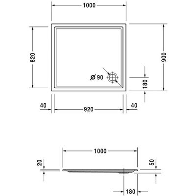 Duravit Starck Slimline Duschwanne - Rechteckig Badezimmer Acryl Weiß Duravit Starck Slimline Duschwanne - Rechteckig Badezimmer Acryl Weiß