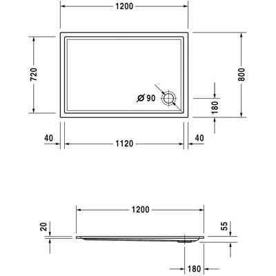 Vas de duș dreptunghiular Duravit Starck Slimline - Vas de duș Vas de duș dreptunghiular Duravit Starck Slimline - Vas de duș