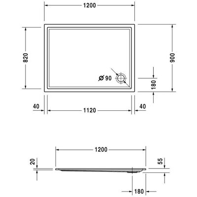 Duravit Starck Slimline Rechteckige Duschwanne - Duschwanne Duravit Starck Slimline Rechteckige Duschwanne - Duschwanne