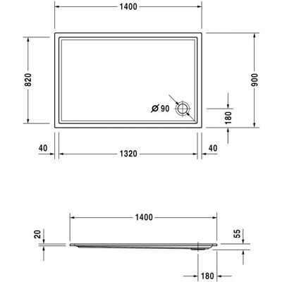 Duravit Starck Slimline Rechteck Duschwanne - Dusche Duravit Starck Slimline Rechteck Duschwanne - Dusche