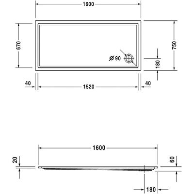 Duravit Starck Slimline Rechteckige Duschwanne - Duschwanne Duravit Starck Slimline Rechteckige Duschwanne - Duschwanne