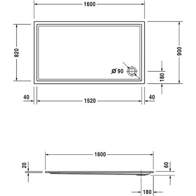 Duravit Starck Slimline Duschanlage - Rechteckig 160x90cm Philippe Starck Design Duravit Starck Slimline Duschanlage - Rechteckig 160x90cm Philippe Starck Design