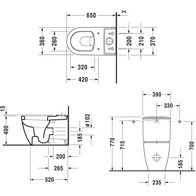 Duravit Starck Spülkasten - Dual Flush, Weiß, 6/3 L, Links/Rechts Anschluss Duravit Starck Spülkasten - Dual Flush, Weiß, 6/3 L, Links/Rechts Anschluss