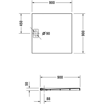 Vas de duș Duravit Stonetto 900x900mm Antracit - Cabina de duș Vas de duș Duravit Stonetto 900x900mm Antracit - Cabina de duș
