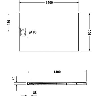 Duravit Stonetto Rechteckduschwanne - Mineralguss, 1400x900mm Duravit Stonetto Rechteckduschwanne - Mineralguss, 1400x900mm