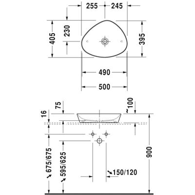 Lavoar Duravit Cape Cod - Alb Lucios - 500mm Lavoar Duravit Cape Cod - Alb Lucios - 500mm