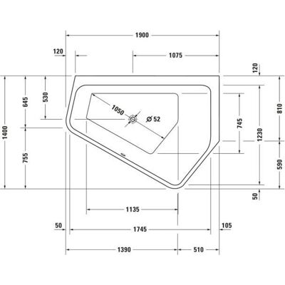 Duravit Paiova 5 Badewanne - Ecke rechts - 1900x1400mm - Weiß Duravit Paiova 5 Badewanne - Ecke rechts - 1900x1400mm - Weiß