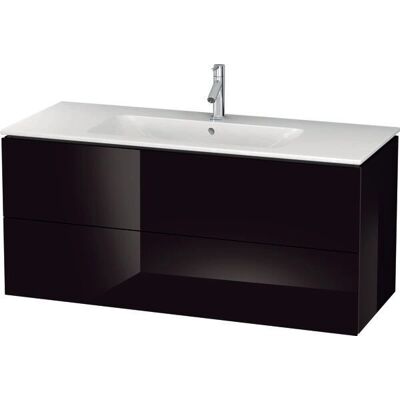 Duravit L-Cube Wandhängender Waschtisch - 2 Schubladen, 1220mm, Schwarz Hochglanz Duravit L-Cube Wandhängender Waschtisch - 2 Schubladen, 1220mm, Schwarz Hochglanz