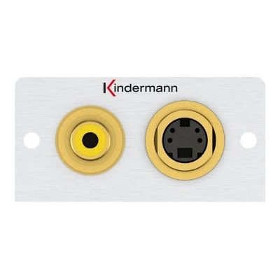 Kindermann 7444000505 Aluminium S-Video RCA Steckdose - Steckdose Kindermann 7444000505 Aluminium S-Video RCA Steckdose - Steckdose