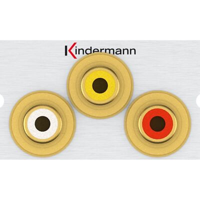 Kindermann 7444000530 Aluminium RCA-Adapter - Video/Audio L/R - Inklusive Kabel Kindermann 7444000530 Aluminium RCA-Adapter - Video/Audio L/R - Inklusive Kabel