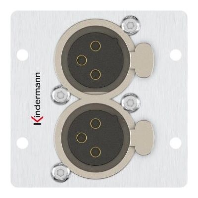 Kindermann - Konnect 50 alu - 2 x 3 broches XLR - Plaque frontale modulaire - Publicité Kindermann - Konnect 50 alu - 2 x 3 broches XLR - Plaque frontale modulaire - Publicité