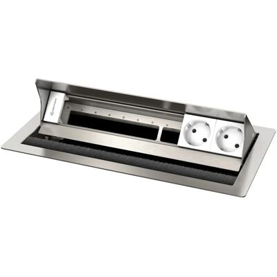 Kindermann - KIN7492000062 - 6-f - 2xSchuko - Tischeinbaugehäuse Kindermann - KIN7492000062 - 6-f - 2xSchuko - Tischeinbaugehäuse