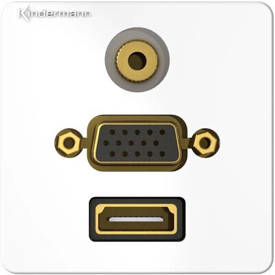 Kindermann 7456000586 Modulsteckdose - HDMI VGA 3,5mm Weiß Kindermann 7456000586 Modulsteckdose - HDMI VGA 3,5mm Weiß