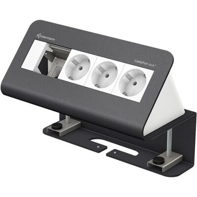 Kindermann - 7430000073 - 3x Alimentation - 4-fold - CablePort desk - Publicité Kindermann - 7430000073 - 3x Alimentation - 4-fold - CablePort desk - Publicité