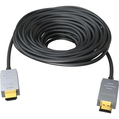 Kindermann cable HDMI 2.0 AOC - 50m Acero inoxidable - Cable HDMI Kindermann cable HDMI 2.0 AOC - 50m Acero inoxidable - Cable HDMI