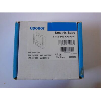 Uponor Smatrix Base Thermostat - Digital, White, Model 1086976 Uponor Smatrix Base Thermostat - Digital, White, Model 1086976