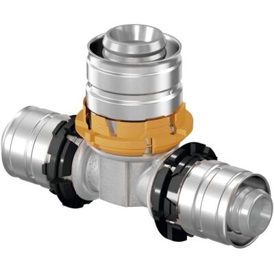 Uponor T-Stück 1014923 - Messing verzinnt, reduziert Uponor T-Stück 1014923 - Messing verzinnt, reduziert