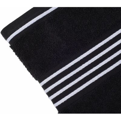 GÖZZE Rio Handtücher - 2 Stück, 50x100cm, schwarz, Streifenbordüre GÖZZE Rio Handtücher - 2 Stück, 50x100cm, schwarz, Streifenbordüre