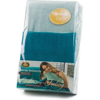 Ensemble de literie réversible en microfibre GÖZZE - Aqua/Pétrole Ensemble de literie réversible en microfibre GÖZZE - Aqua/Pétrole