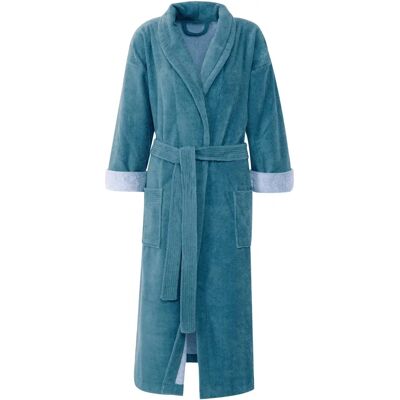 GÖZZE Turin Unisex-Bademantel - Baumwoll-Mikrofaser, Blau, XL GÖZZE Turin Unisex-Bademantel - Baumwoll-Mikrofaser, Blau, XL