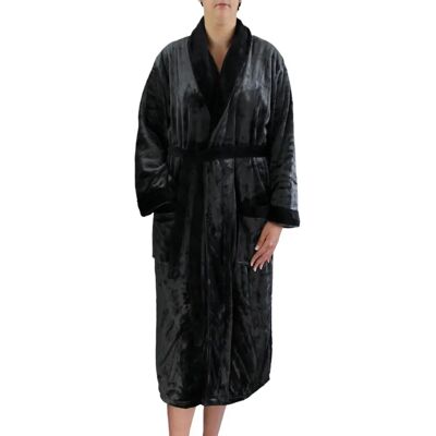 Peignoir Unisexe Gözze Seidenfeeling - Microfibre - Long - anthracite Peignoir Unisexe Gözze Seidenfeeling - Microfibre - Long - anthracite