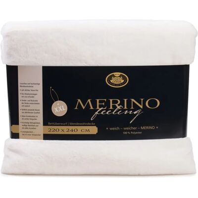 GÖZZE Merino Wendewohndecke - Microfibre, 220x240 cm, blanc - Plaid GÖZZE Merino Wendewohndecke - Microfibre, 220x240 cm, blanc - Plaid
