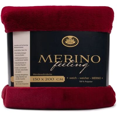 GÖZZE Merino Wendewohndecke - Mikrofiber, 150x200 cm, röd - Filt GÖZZE Merino Wendewohndecke - Mikrofiber, 150x200 cm, röd - Filt