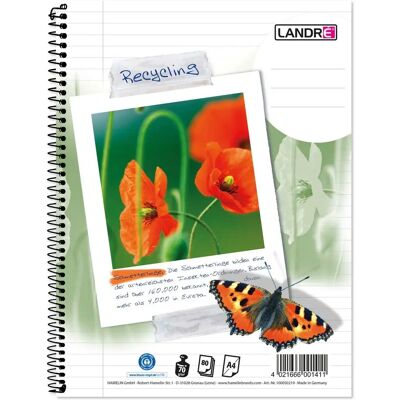 LANDRÉ Recycling Notizblock A4 - 80 Blätter LANDRÉ Recycling Notizblock A4 - 80 Blätter