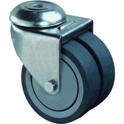 BS Rollen B101.A85.075 - Doppelrollen - Gummi - Stahlgabel BS Rollen B101.A85.075 - Doppelrollen - Gummi - Stahlgabel