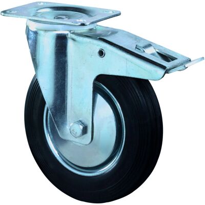 BS Rollen Stahl-Lenkrolle mit Totalfeststeller - 125mm BS Rollen Stahl-Lenkrolle mit Totalfeststeller - 125mm