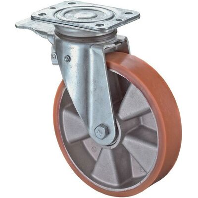 BS Rollen - 125mm Polyurethan Lenkrolle mit Totalfeststeller BS Rollen - 125mm Polyurethan Lenkrolle mit Totalfeststeller
