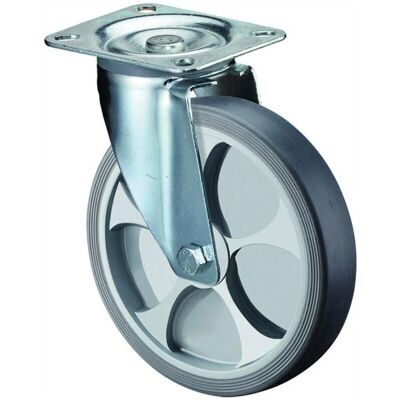 BS Ruedecilla - L400.B44.126 - Gris, 125mm, 120kg - Rueda de caucho BS Ruedecilla - L400.B44.126 - Gris, 125mm, 120kg - Rueda de caucho
