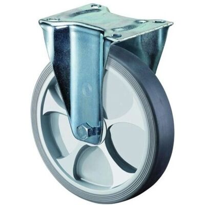 BS Rollen - Bockrolle, Ø 160mm, 200kg, Kunststoff, Gummi - Leise BS Rollen - Bockrolle, Ø 160mm, 200kg, Kunststoff, Gummi - Leise
